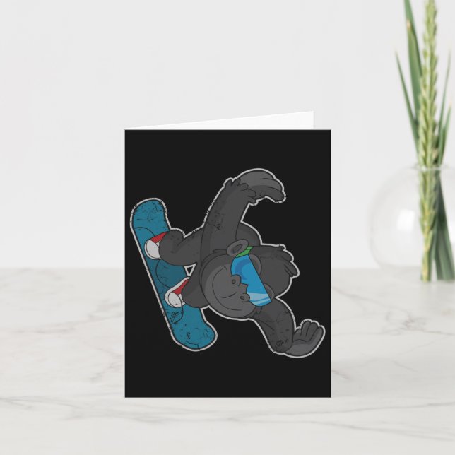 Carte Snowboard Gorilla Snowboard Hommes Femmes Garçons (Devant)