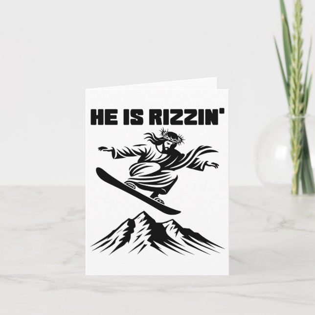 Carte Snowboard Jesus Christ Snowboard Rizzin' Neige C (Devant)
