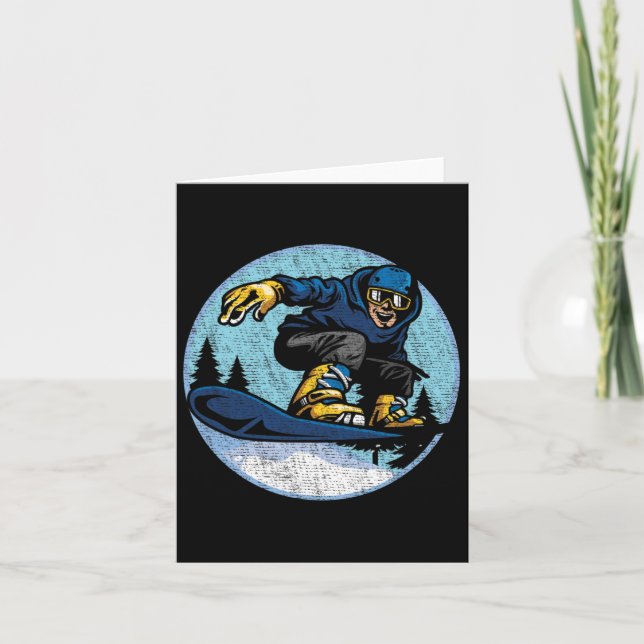 Carte Snowboard Jump Snow Mountain Winter Sport Snowbott (Devant)