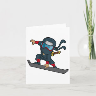 Carte Snowboard Ninja Snowboardeur Snowboard Winter Sp