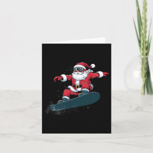 Carte Snowboard Noël Père Noël Snowboard Snowboard Snowb