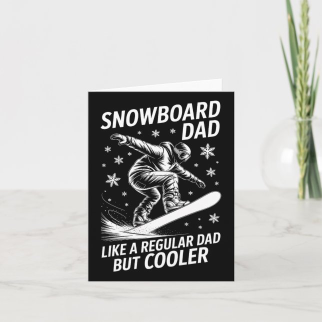 Carte Snowboard Papa Funny Snowboardeur (Devant)