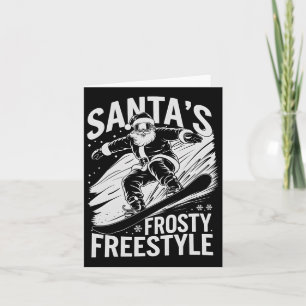 Carte Snowboard Père Noël Snowboardeur Santas Fr