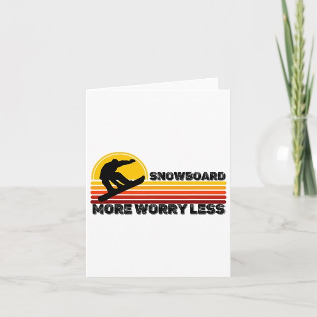 Carte Snowboard Plus S'Inquiéter Moins Rétro Snowboard V (Devant)