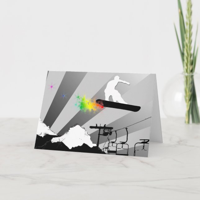 Carte snowboard. powder trail. (Devant)