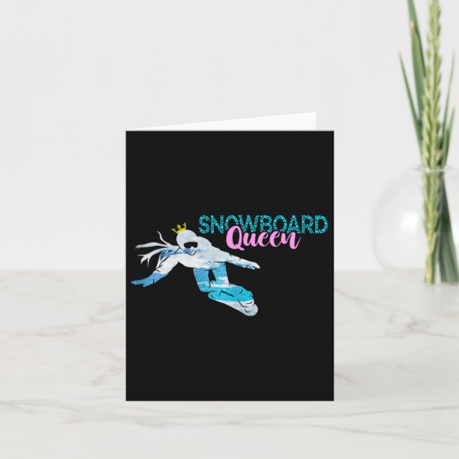 Carte Snowboard Queen Crown Snowboardeur Hiver Sport Sno (Devant)