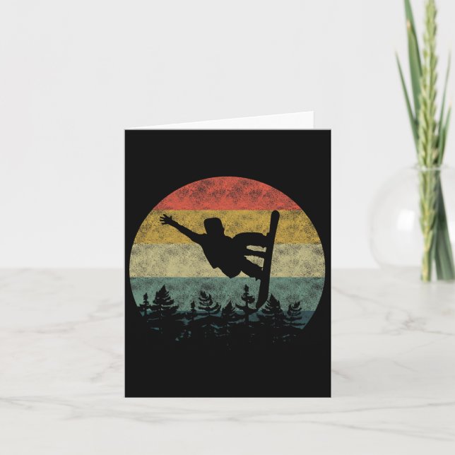 Carte Snowboard Retro Snowboardeur Freeride Hommes (Devant)