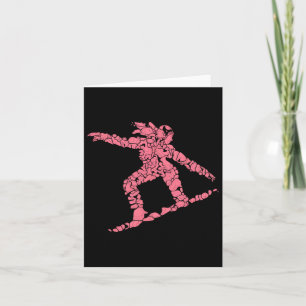Carte Snowboard rose Abstrait Sports d'hiver Design d'ar
