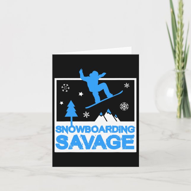 Carte Snowboard Savage Enfants Cool Jeunes Freestyle Nei (Devant)