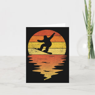 Carte Snowboard Shirt Retro Sunset les années 70 Vintage