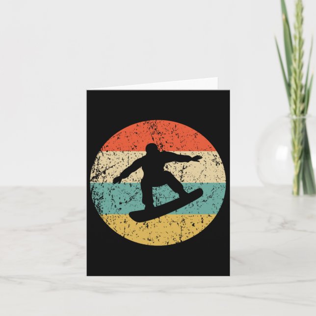 Carte Snowboard Shirt - Vintage Retro Snowboard (Devant)