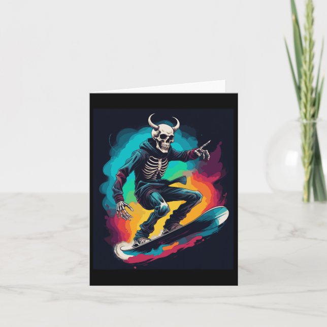 Carte Snowboard Skull Snowboard Skull Snowboardeur Sku (Devant)