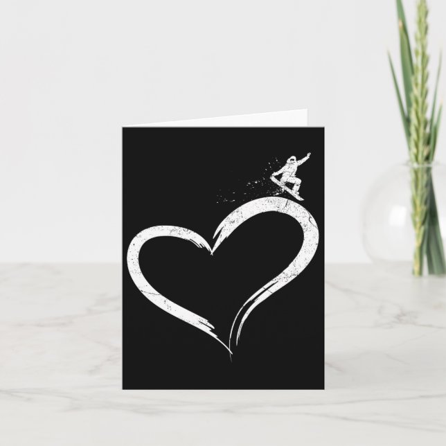 Carte Snowboard Snowboard Coeur Vintage (Devant)