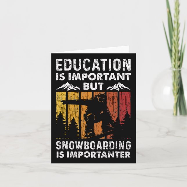 Carte Snowboard Snowboard Vintage Retro Education (Devant)