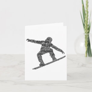 Carte Snowboard Snowboardeur Snowboard Garçons Hommes En