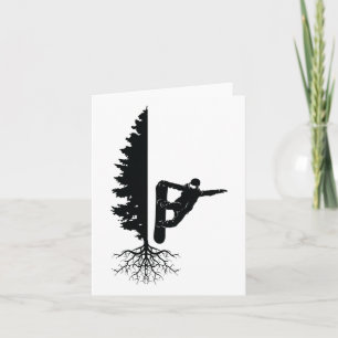 Carte Snowboard Snowborder Hors Piste Arbre 1