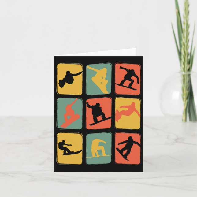 Carte Snowboard Vintage Retro Snowboard (Devant)