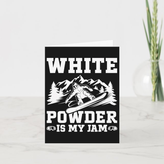 Carte Snowboard White Powder Snow Winter Snowboard (Devant)