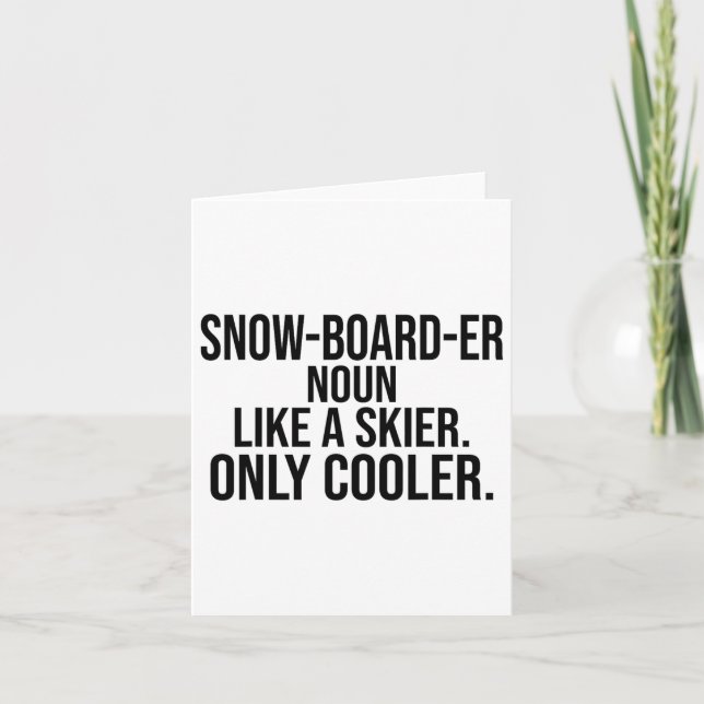 Carte Snowboarder Définition Dictionnaire Drôle Snowboar (Devant)