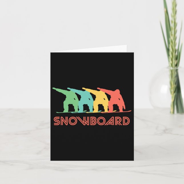 Carte Snowboarder Retro Pop Art Snowboard Graphique (Devant)
