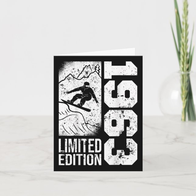 Carte Snowboarder Vintage 1963 Anniversaire Snowboard Sn (Devant)