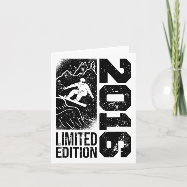 Carte Snowboarder Vintage 2016 Anniversaire Snowboard Sn (Devant)