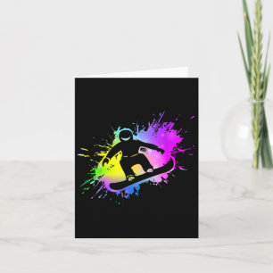 Carte Snowboardeur dynamique Art Abstrait Sports d'hiver