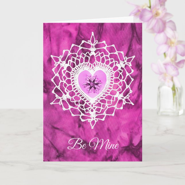 Carte Snowcatcher Amore Heartflake Greeting Card (Orchidée)