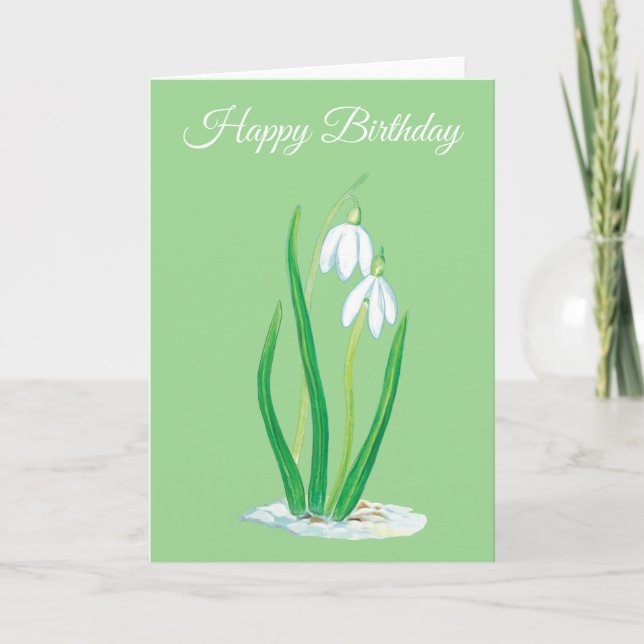 Carte Snowdrops (Galanthus nivalis) Anniversaire (Devant)
