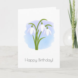Carte Snowdrops Spring Flowers - Joyeux anniversaire