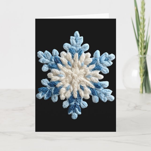 Carte Snowflake Crochet Snow Merry Christmas Xmas Pajama (Devant)