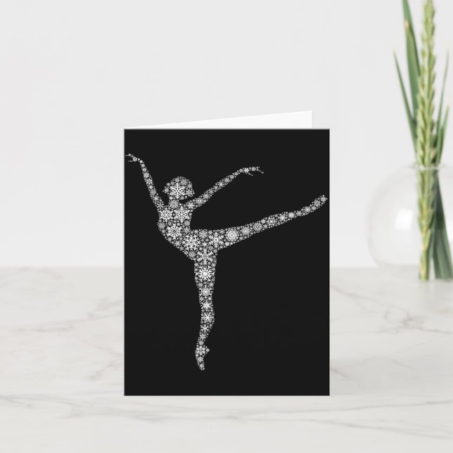 Carte Snowflake Dancer Merry Christmas - Ballet Dance Ba (Devant)