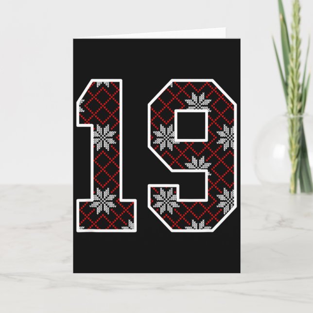 Carte Snowflake Ugly Christmas Number 19 Uniform #19 Jer (Devant)