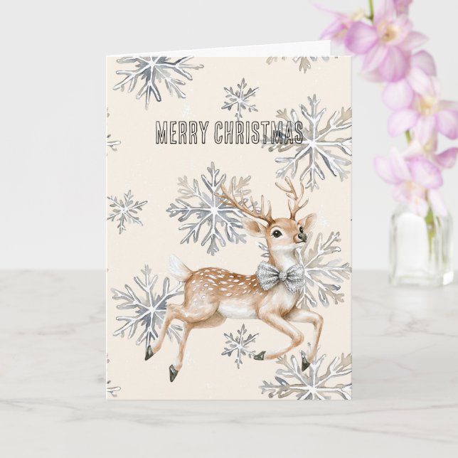 Carte Snowflakes Noël aux cerfs (Orchidée)