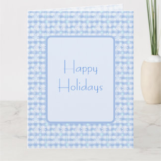 Carte Snowflakes pattern on plaid blue background