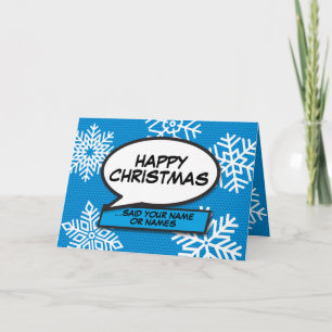 Carte Snowflakes Speech Buble Fun Retro Comédie Livre