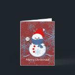 Carte - Snowman Baseball<br><div class="desc">Customisez cette carte avec votre texte personnalisé.</div>