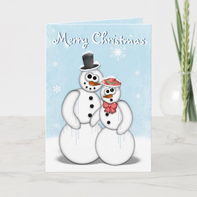 Carte Snowman de Noël (Devant)