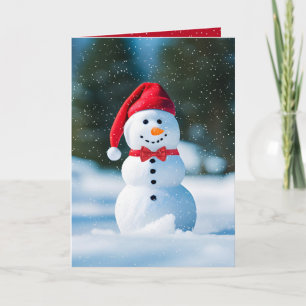 Carte Snowman De Noël Dans Les Flèches De Neige