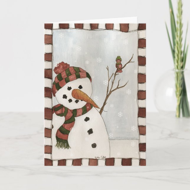 Carte Snowman et Bird (Devant)