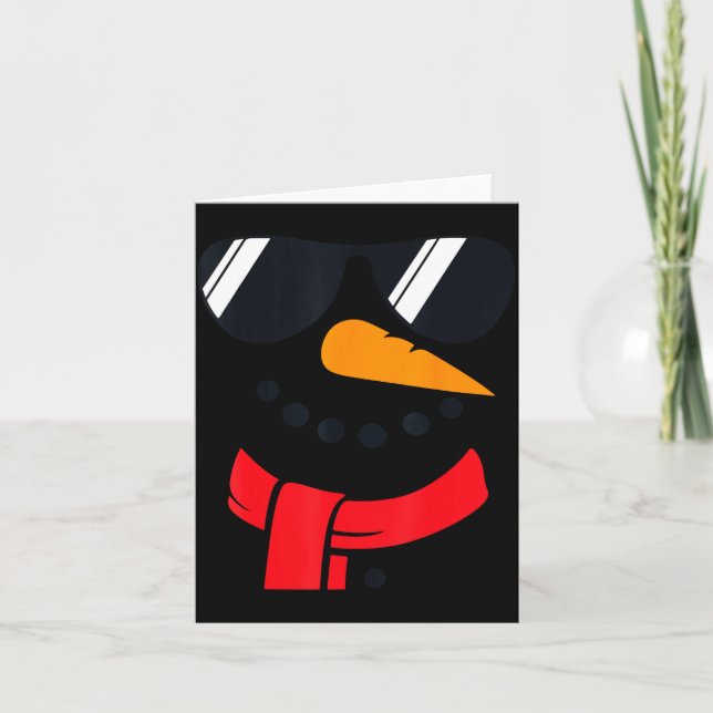 Carte Snowman Face Family Christmas Matching Costume Men (Devant)