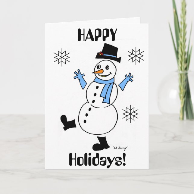Carte Snowman "HAPPY HOLIDAYS" (Devant)