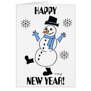 Carte Snowman "HAPPY NEW YEAR"