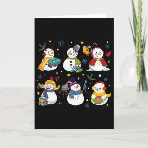 Carte Snowman Lecture Livres Enseignant Bibliothécaire d
