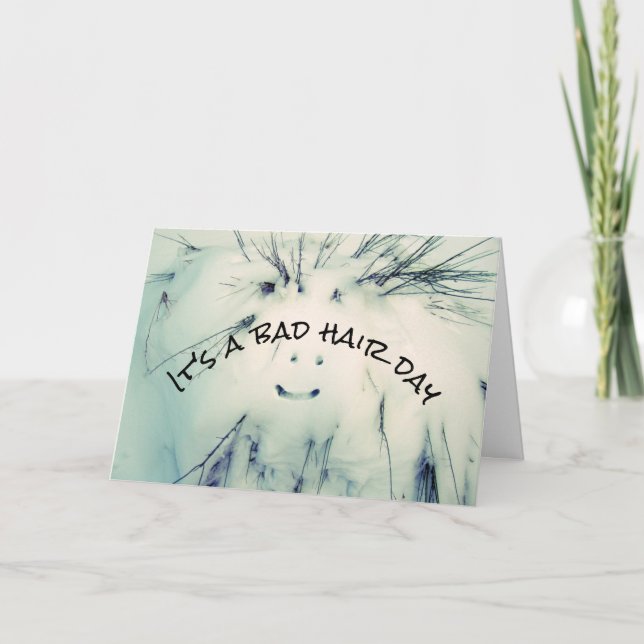 Carte Snowman mauvaise journée cheveux drôle fonte bonho (Devant)