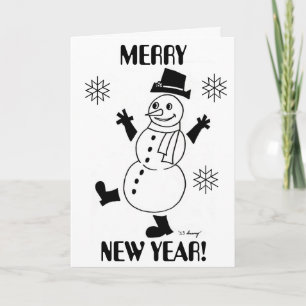 Carte Snowman "MERRY NEW YAR"
