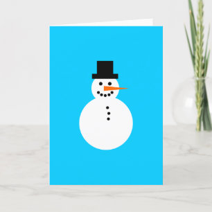 Carte Snowman Sky Blue Winter Holiday Noël Hanoukka