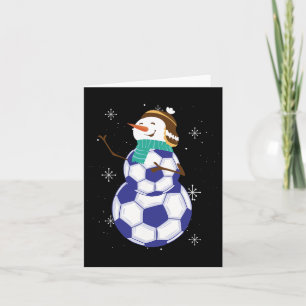 Carte Snowman Soccer Ball Winter Magie