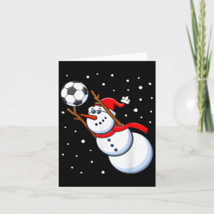 Carte Snowman Soccer gardien de but Santa Hat Hommes gar