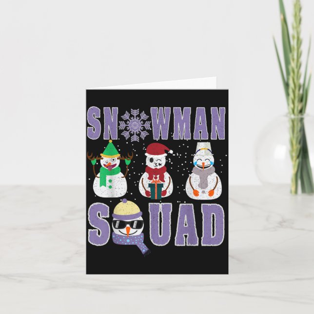 Carte Snowman Squad Funny Family Matching, Teacher And S (Devant)